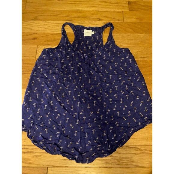 ASOS, women's maternity blue anchor patterned racerback tank top size 6 - Picture 1 of 8